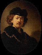 Rembrandt Peale Self portrait Wearing a Toque and a Gold Chain oil painting artist